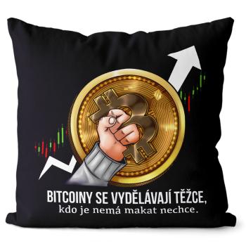 Polštář Bitcoin hand (Velikost: 40 x 40 cm)