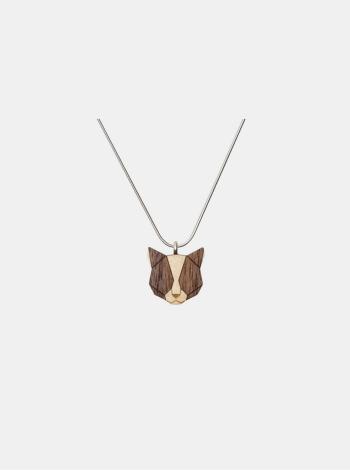 Dřevěný přívěsek BeWooden Grey Cat Pendant na krk BeWooden