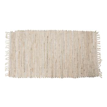 Béžovo-hnědý bavlněný kobereček s třásněmi - 70*140 cm KT080.064