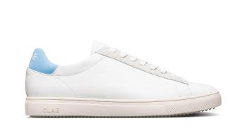 Clae Bradley White Milled Leather Blue bílé CLA20ABR03-WMB