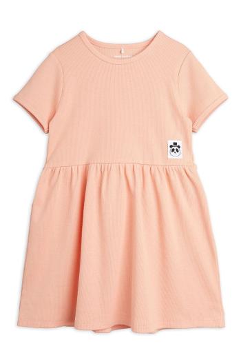 Dívčí šaty Mini Rodini růžová barva, mini, áčková