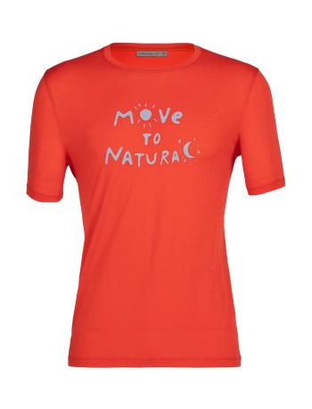 pánské merino triko krátký rukáv ICEBREAKER Mens Tech Lite II SS Tee Move to Natural, Lava (vzorek) velikost: M