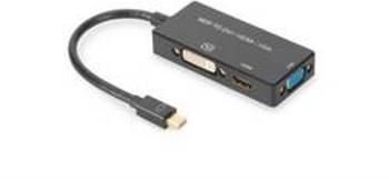 AV konvertor mini DisplayPort zástrčka ⇔ DVI-D spojka, HDMI zásuvka, VGA zásuvka Digitus AK-340419-002-S AK-340419-002-S