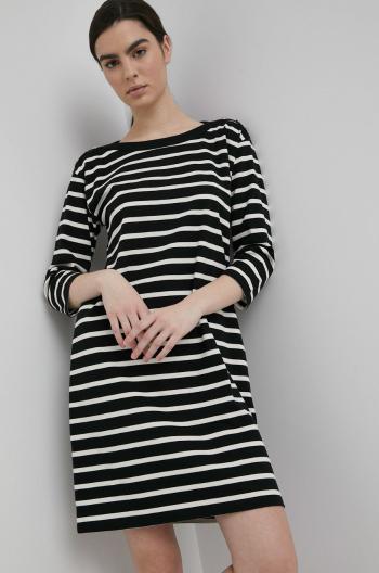 Bavlněné šaty Lauren Ralph Lauren černá barva, mini, jednoduchý
