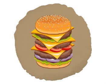 Kulatý polštář Hamburger