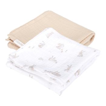 Little Dutch Baby Bunny Muslin Swaddles Set látkové pleny 70 x 70 cm Beige 2 ks