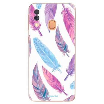 Odolné silikonové pouzdro iSaprio - Feather Pattern 10 - Samsung Galaxy A40