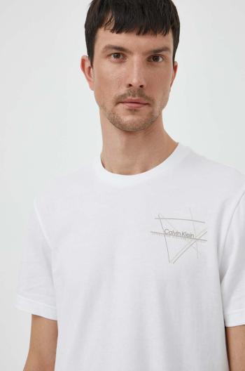 Bavlněné tričko Calvin Klein bílá barva, s potiskem, K10K112482