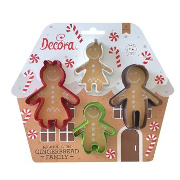 Decora Sada vykrajovátků - Gingerbread family 4 ks