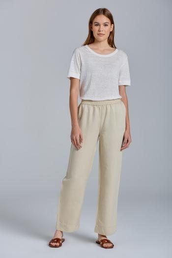 KALHOTY GANT D2. LINEN VISCOSE PULL-ON PANTS bílá 38