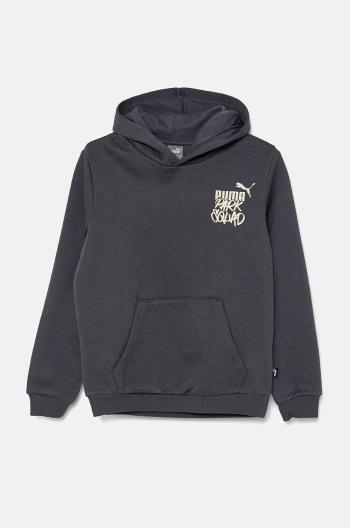 Dětská mikina Puma ESS+ MID 90s Hoodie šedá barva, s kapucí, s potiskem, 681877