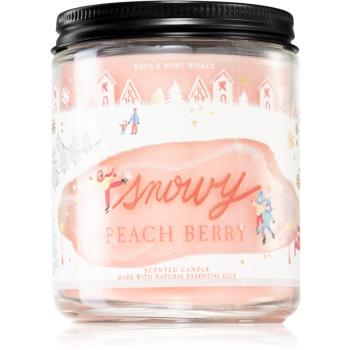 Bath & Body Works Snowy Peach Berry vonná svíčka 198 g