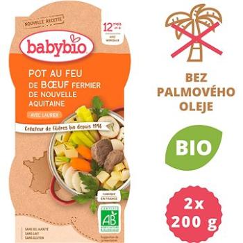 BABYBIO Dušené hovězí maso se zeleninou 2× 200 g  (3288131520742)