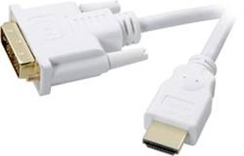 SpeaKa Professional HDMI, DVI kabel, zástrčka/zástrčka, 18+1pol., bílý, 3 m