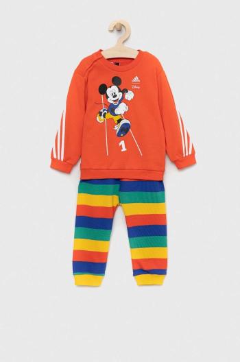 Dětská tepláková souprava adidas x Disney oranžová barva