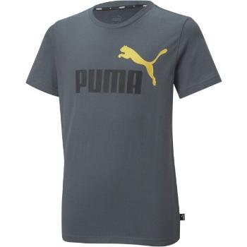 Puma ESS+2 COL LOGO TEE B Dětské triko, tmavě šedá, velikost 128