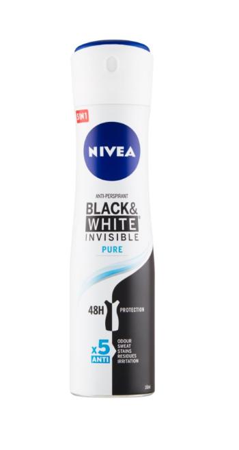 Nivea Black & White Invisible Pure antiperspirant ve spreji pro ženy 150 ml