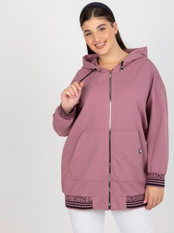 TMAVĚ RŮŽOVÁ MIKINA NA ZIP RV-BL-8190.09P-DARK PINK Velikost: ONE SIZE