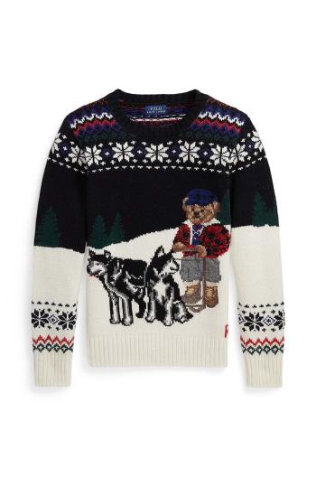 Dětský vlněný svetr Polo Ralph Lauren bílá barva