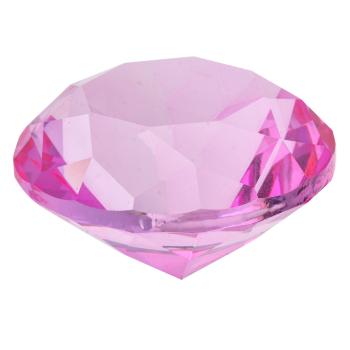 Růžový skleněný krystal - 4 cm MLCR0006P