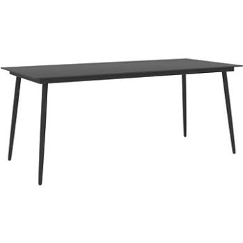 Zahradní jídelní stůl černý 190 × 90 × 74 cm ocel a sklo, 313116 (313116)