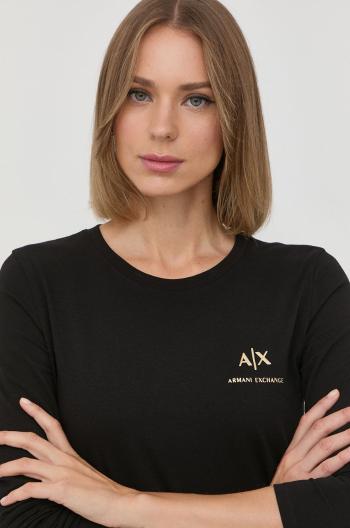 Tričko s dlouhým rukávem Armani Exchange černá barva