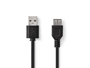 Kabel USB 2.0 A konektor/USB 2.0 A zdířka 2m NEDIS CCGT60010BK20