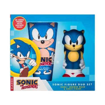 Sonic The Hedgehog Sonic Figure Duo Set dárková kazeta sprchový gel 150 ml + postavička Sonic pro děti poškozená krabička