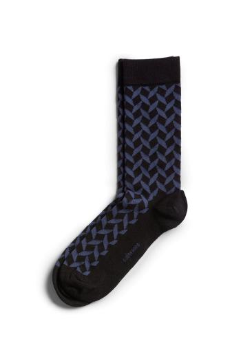 Dámské modro-černé vzorované ponožky Square Socks