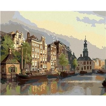 Diamondi - Diamantové malování - POHLED NA MINCOVNU V AMSTERDAMU, 40x50 cm, bez rámu a bez vypnutí p (606719A)