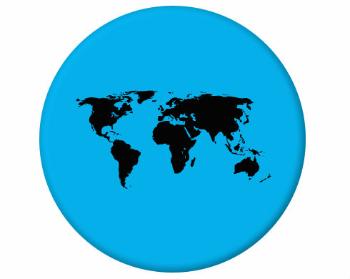 Magnet kulatý plast Mapa světa