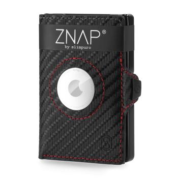 Slimpuro ZNAP Airtag Wallet, 8 karet, přihrádka na mince, 89 x 1,5 x 6 cm (Š x V x H), ochrana RFID