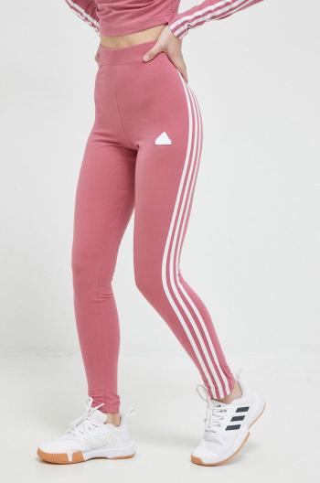 Legíny adidas dámské, růžová barva, s aplikací