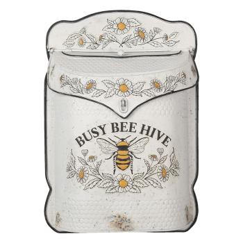Krémová retro poštovní schránka s včelou Bee Hive - 27*8*39 cm 6Y4241