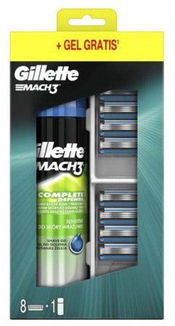 Gillette Mach3 náhradní hlavice 8ks + Mach3 Sensitive gel 200ml 8 ks