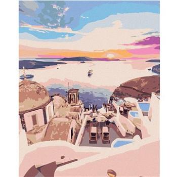 Diamondi - Diamantové malování - BAREVNÉ SANTORINI, 40x50 cm, Vypnuté plátno na rám (606832B)