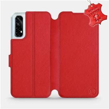 Flipové pouzdro na mobil Realme 7 - Červené - kožené -   Red Leather (5903516410125)