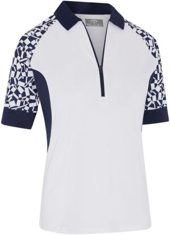 Callaway Two-Tone Geo 1/2 Sleeve Zip Womens Brilliant White XL Polo košile