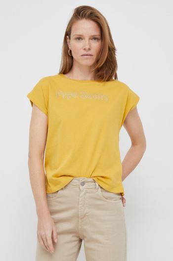 Bavlněné tričko Pepe Jeans žlutá barva