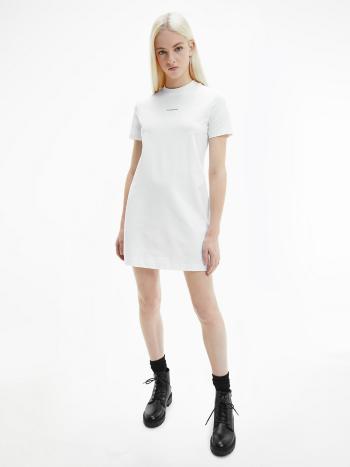 Calvin Klein Calvin Klein Jeans dámské bílé šaty MICRO BRANDING T-SHIRT DRESS