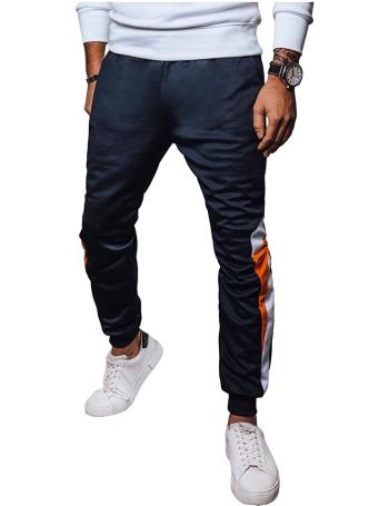 Tmavě modré tepláky jogger s oranžovo-bílým vzorem vel. 2XL