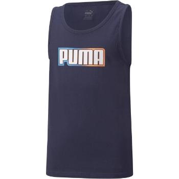 Puma ALPHA SLEEVELESS TEE Dětské, sportovní triko, tmavě modrá, velikost 164