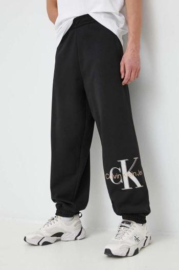 Tepláky Calvin Klein Jeans pánské, černá barva, hladké