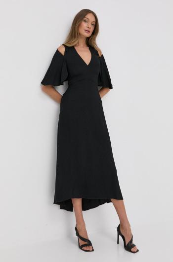 Šaty Victoria Beckham černá barva, midi, áčková