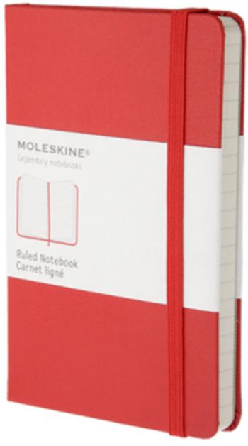 Moleskine - zápisník - linkovaný, červený S