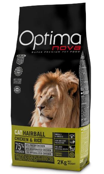 OPTIMAnova cat  HAIRBALL chicken/rice - 2kg