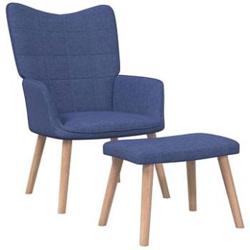 Relaxační židle se stoličkou modrá textil, 327934 (327934)