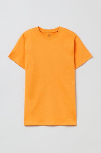 Dětské bavlněné tričko OVS oranžová barva