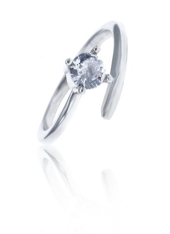 JVD Něžný stříbrný prsten s čirým zirkonem SVLR0324XH2BI 58 mm