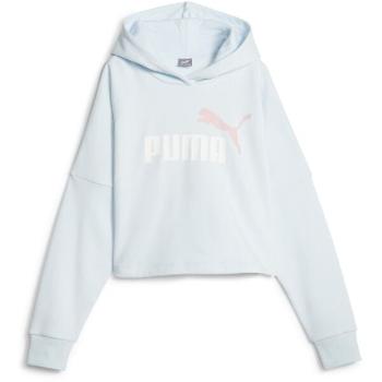 Puma ESSENTIALSENTIALS LOGO HOODIE Dívčí mikina, světle modrá, velikost